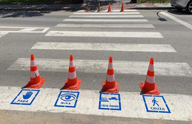 Sagunt iniciarà demà la implantació de pictogrames en els passos de vianants 