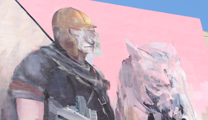El artista de Puerto de Sagunto Mario Mankey ultima su nuevo mural titulado "Lobby is in the air"