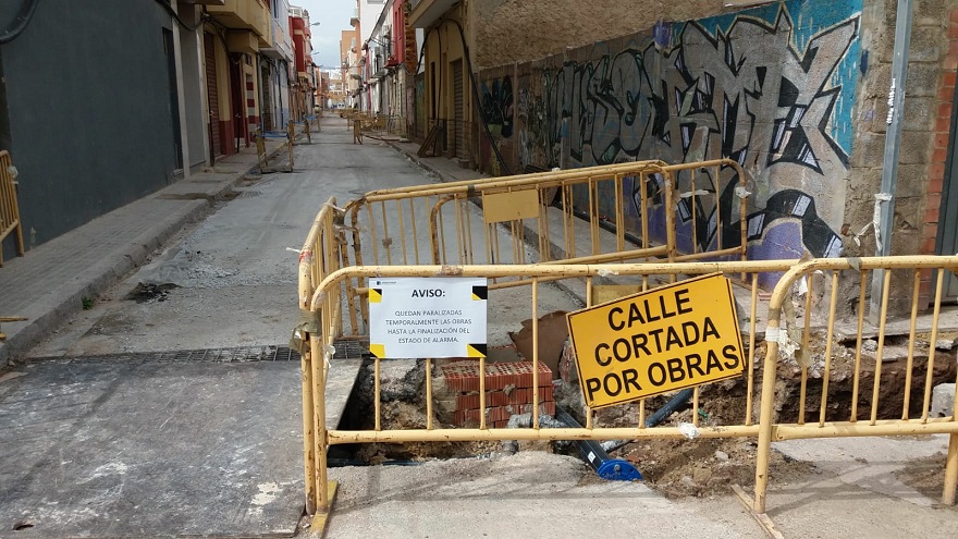 Aigües de Sagunt reprén les obres paralitzades per la situació provocada pel Coronavirus