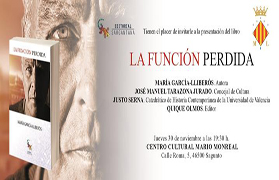 El libro ‘La función perdida’ se presentará el jueves en el Centro Cultural Mario Monreal