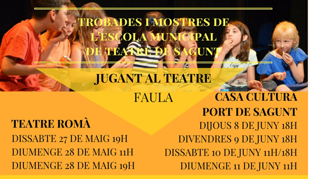La Escola Municipal de Teatre de Sagunt continúa las jornadas infantiles Faula. Jugant al Teatre en la Casa Municipal de Cultura de Puerto de Sagunto
