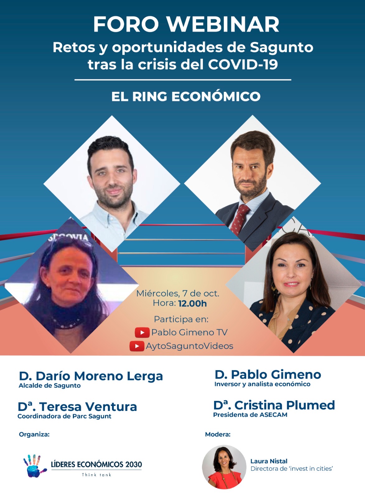 Les oportunitats d'inversió a Sagunt es debatran dimecres que ve en el ring econòmic Invest in Cities