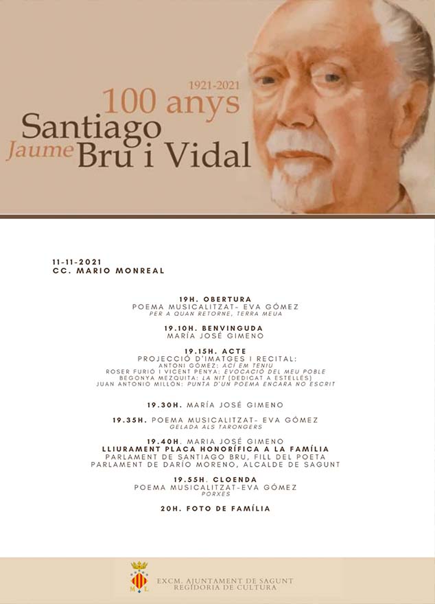 Dijous comencen els actes commemoratius del centenari del naixement de Santiago Bru i Vidal